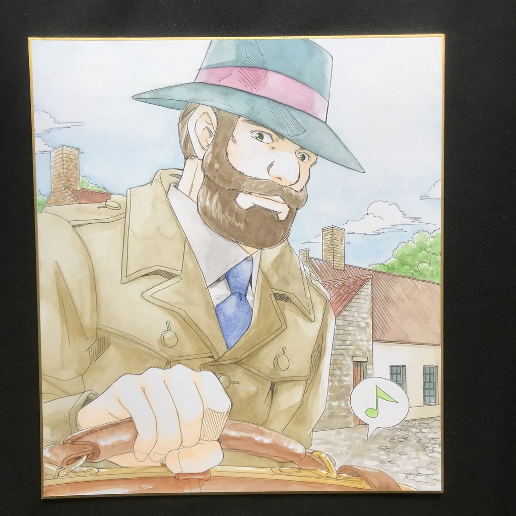 直筆カラーイラスト色紙