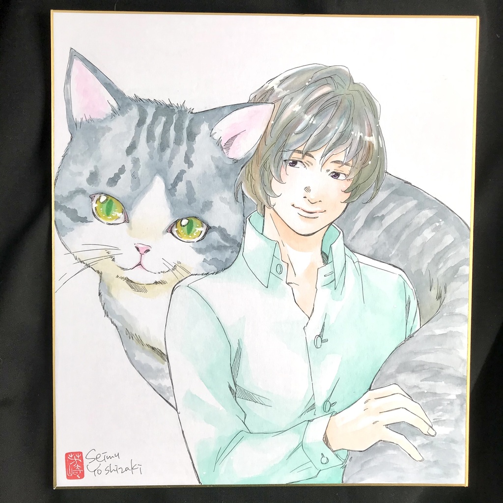 直筆カラーイラスト色紙