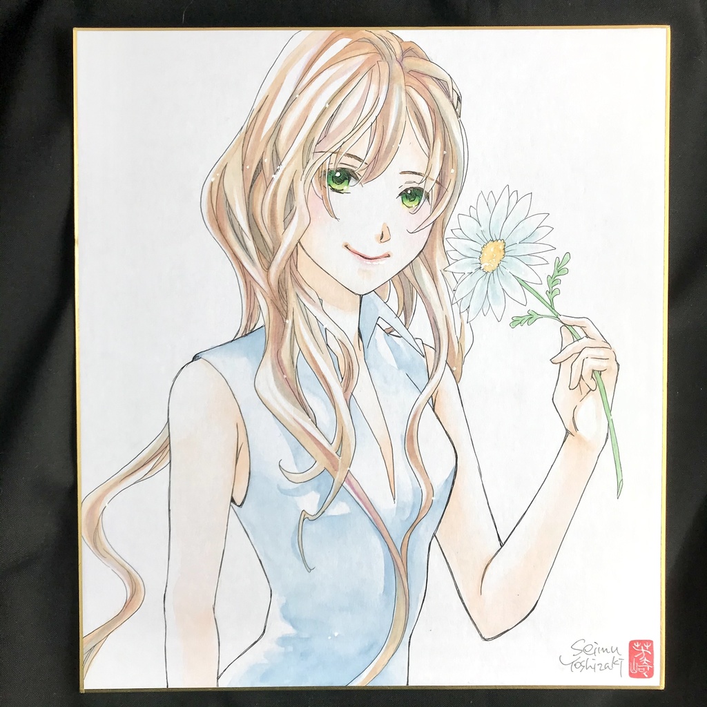 直筆カラーイラスト色紙