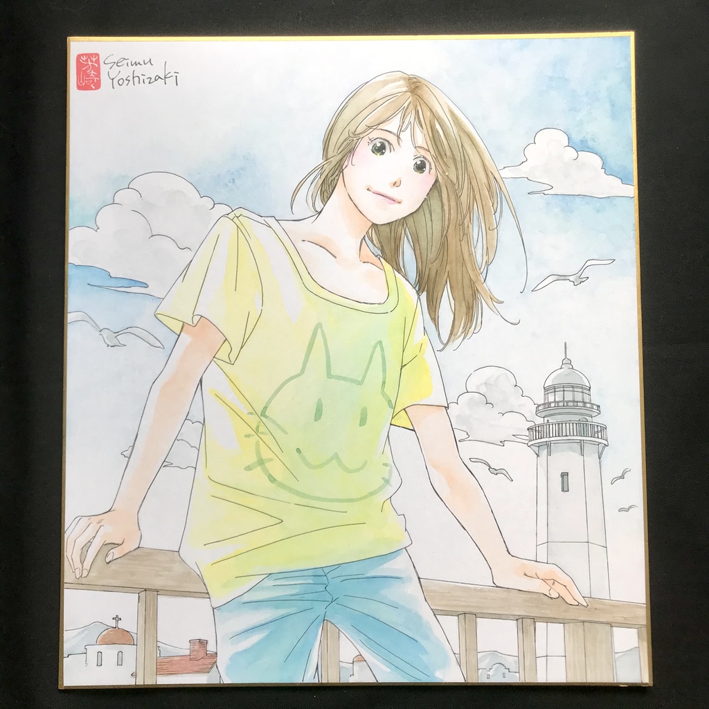 直筆カラーイラスト色紙