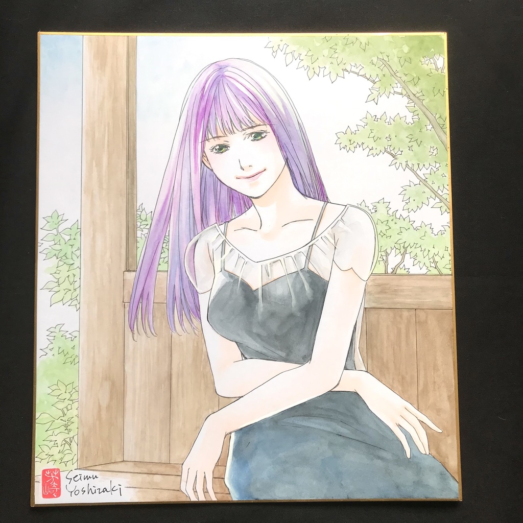 直筆カラーイラスト色紙