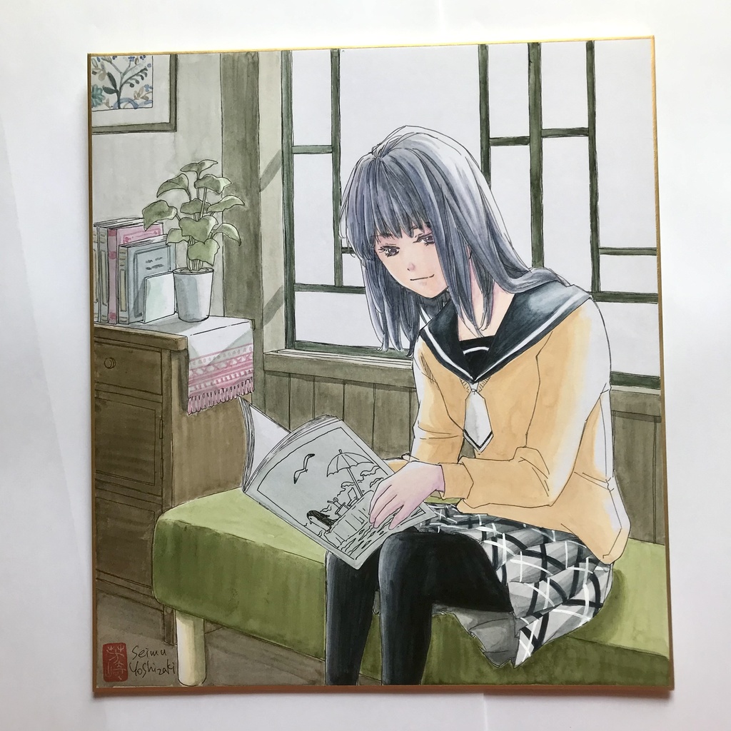 2250:直筆カラーイラスト色紙