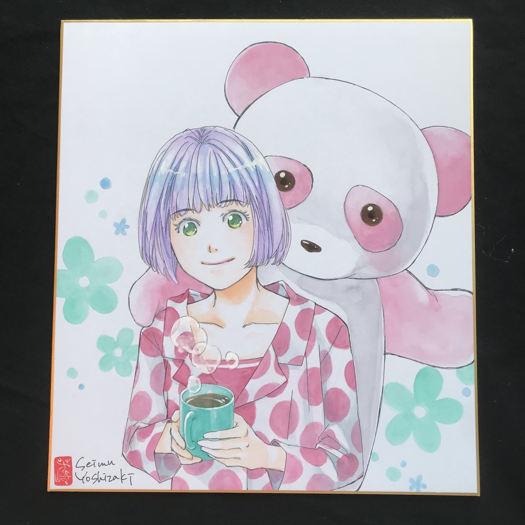 33：直筆カラーイラスト色紙