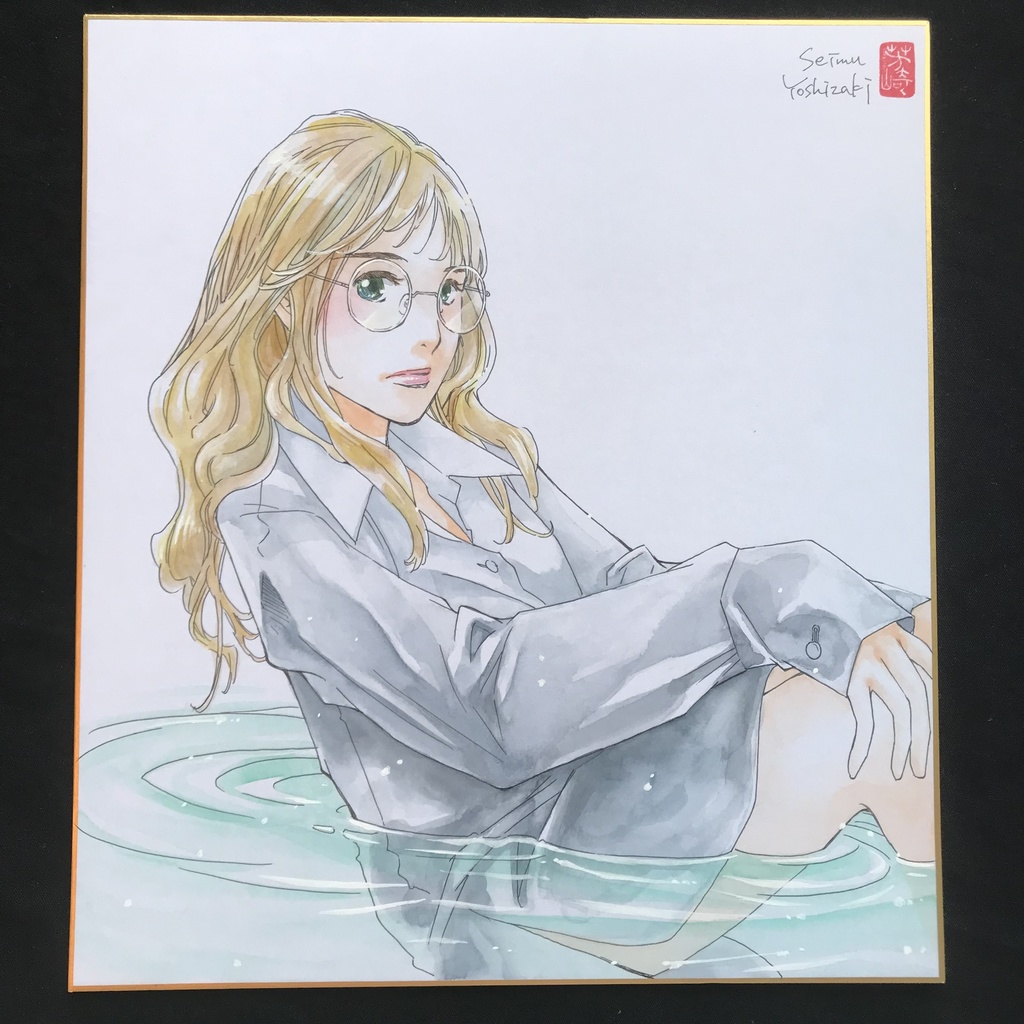 40：直筆カラーイラスト色紙