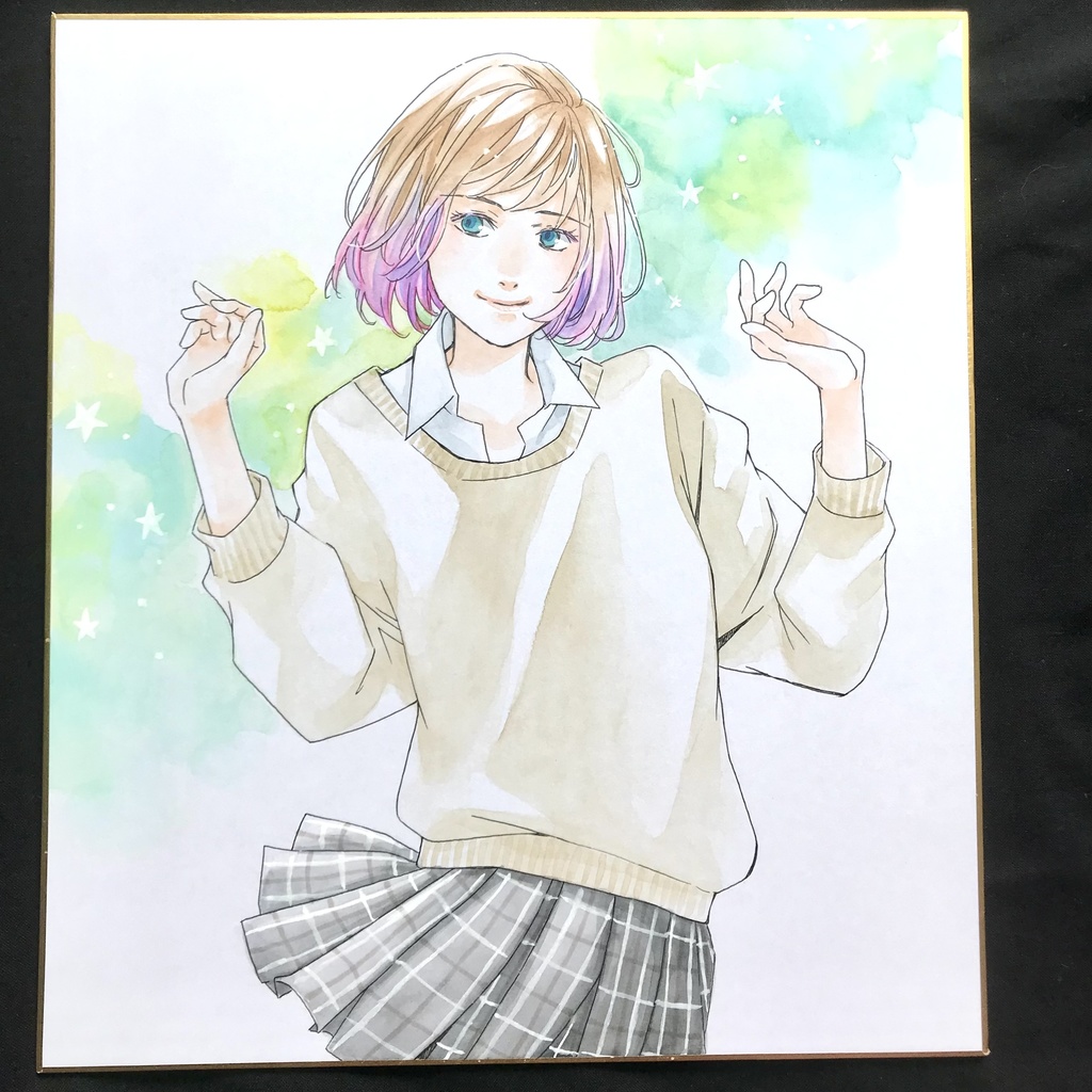 23:直筆カラーイラスト色紙