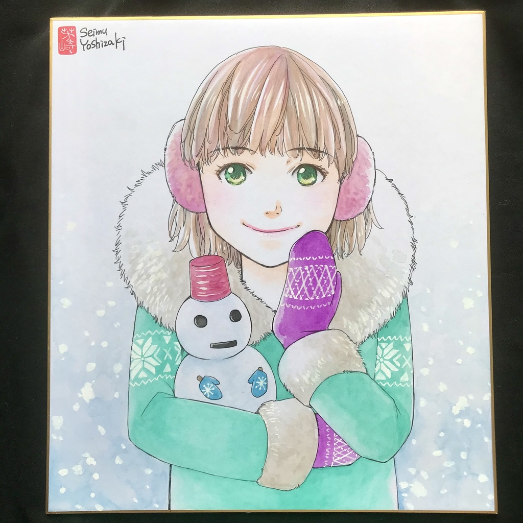 直筆カラーイラスト色紙