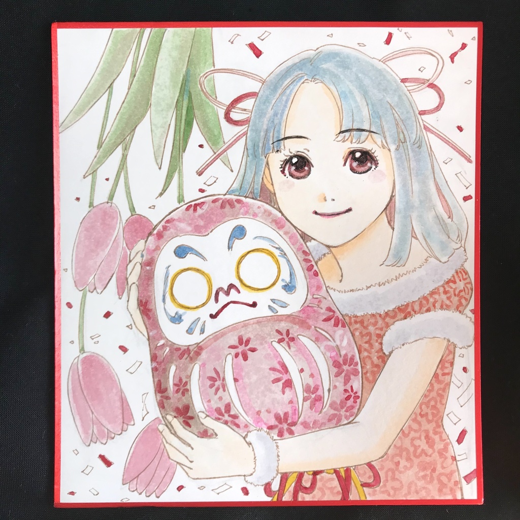 27:直筆イラストミニ色紙