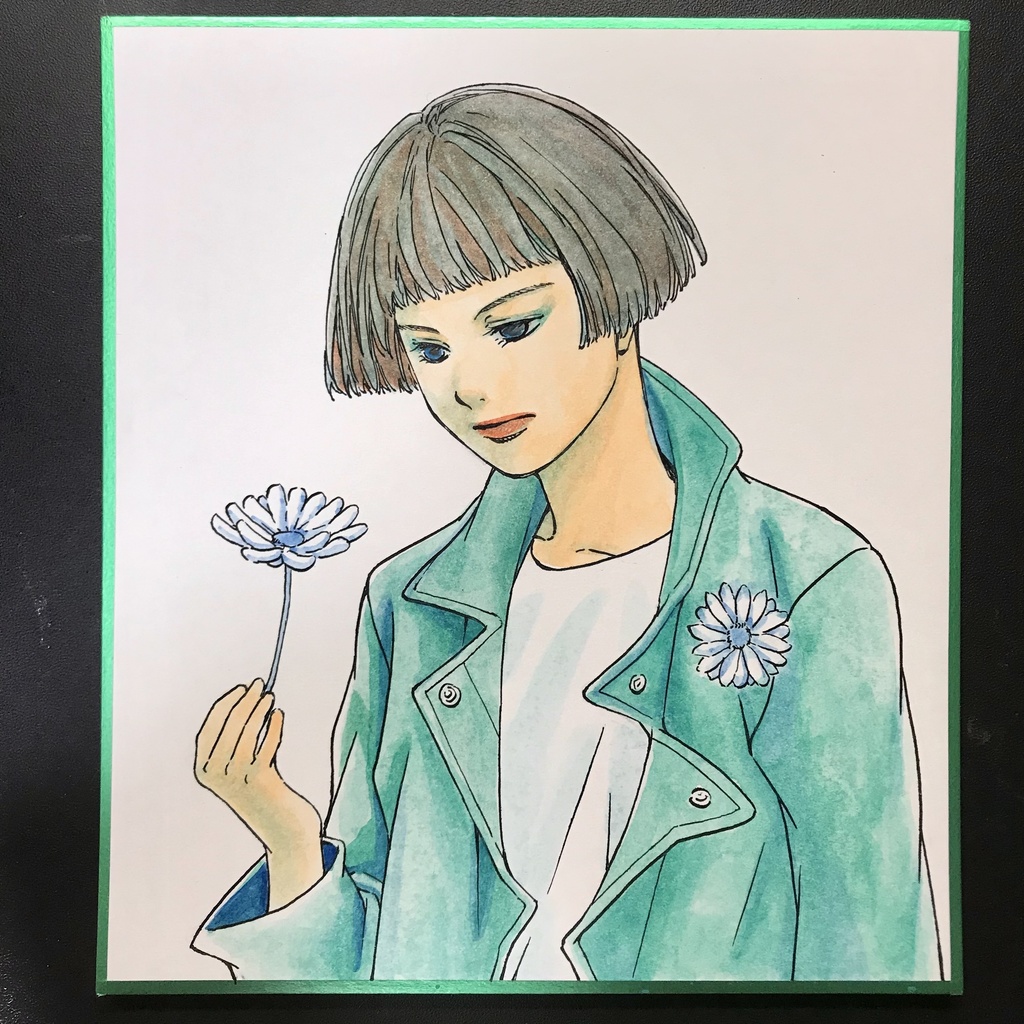 40:直筆カラーイラストミニ色紙