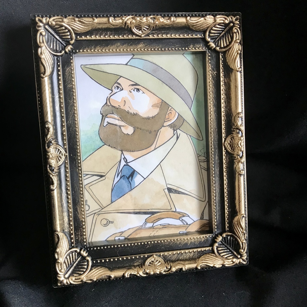 直筆カラーイラストハガキ額入り