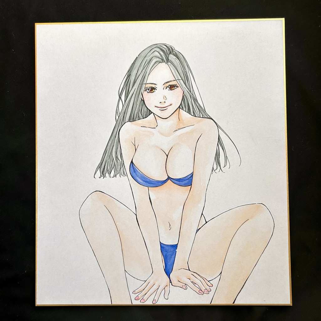 直筆カラーイラスト色紙