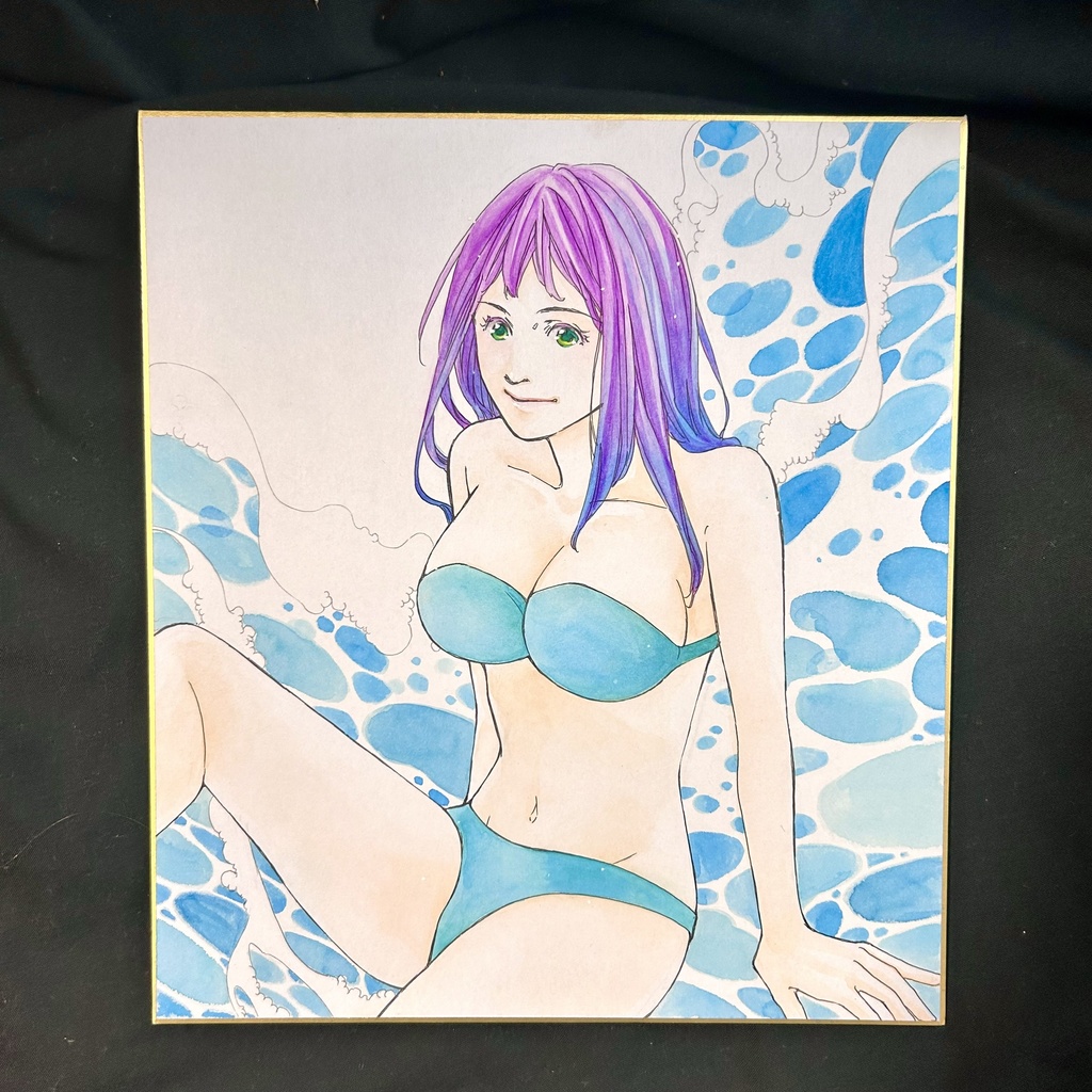 直筆カラーイラスト色紙