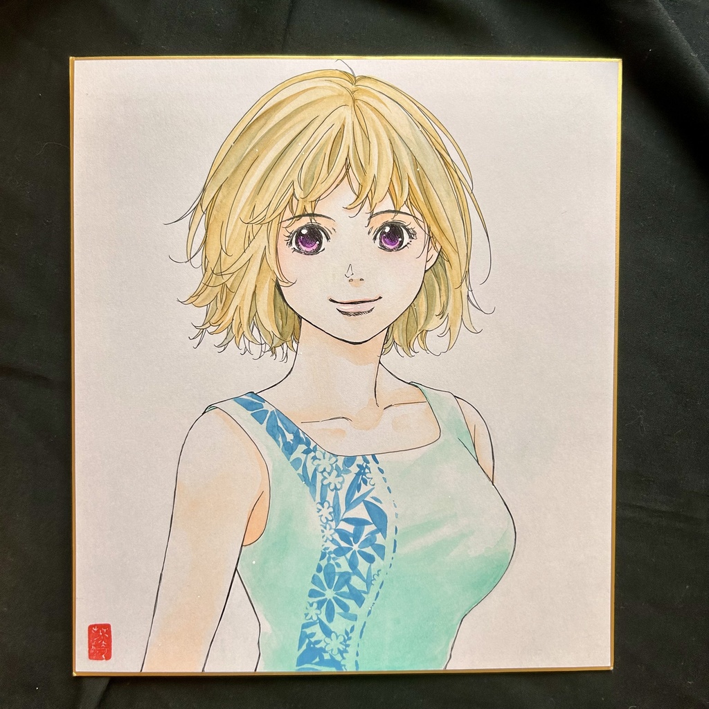 直筆カラーイラスト色紙