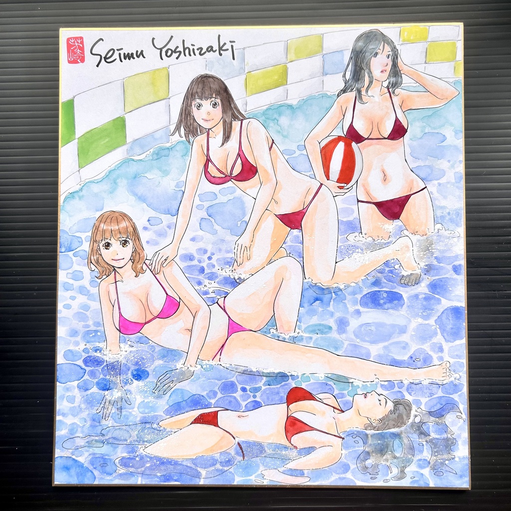 直筆カラーイラスト色紙