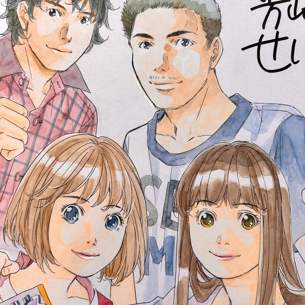 直筆カラーイラスト色紙1-9