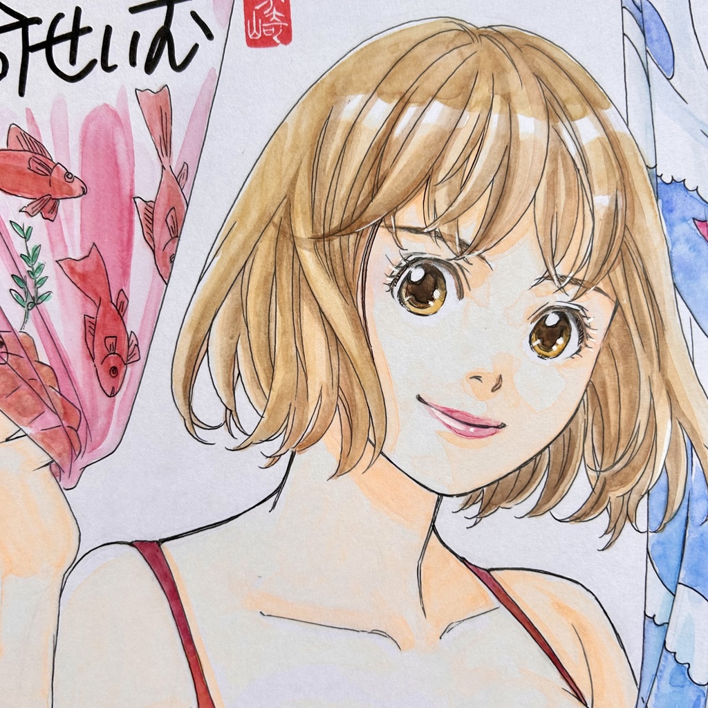 直筆カラーイラスト色紙10-17