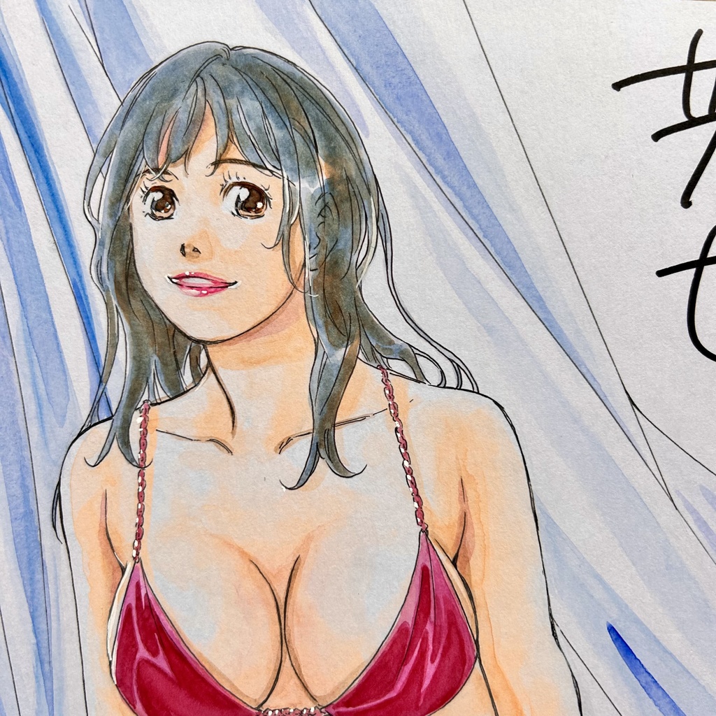 直筆カラーイラスト色紙