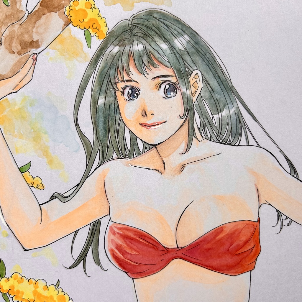 直筆カラーイラスト色紙