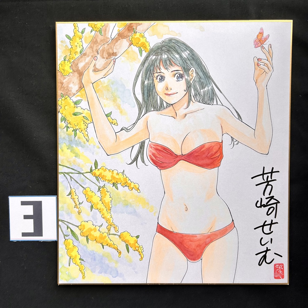 直筆カラーイラスト色紙