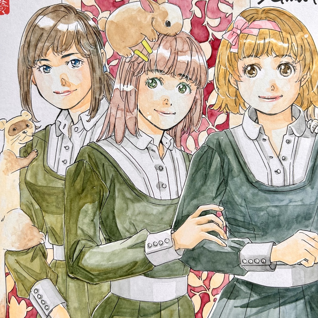 直筆カラーイラスト色紙