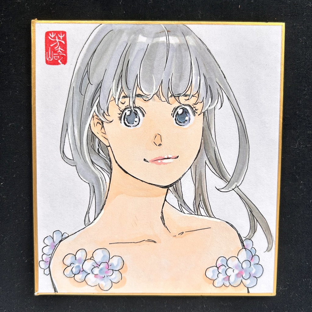 直筆カラーイラストミニ色紙