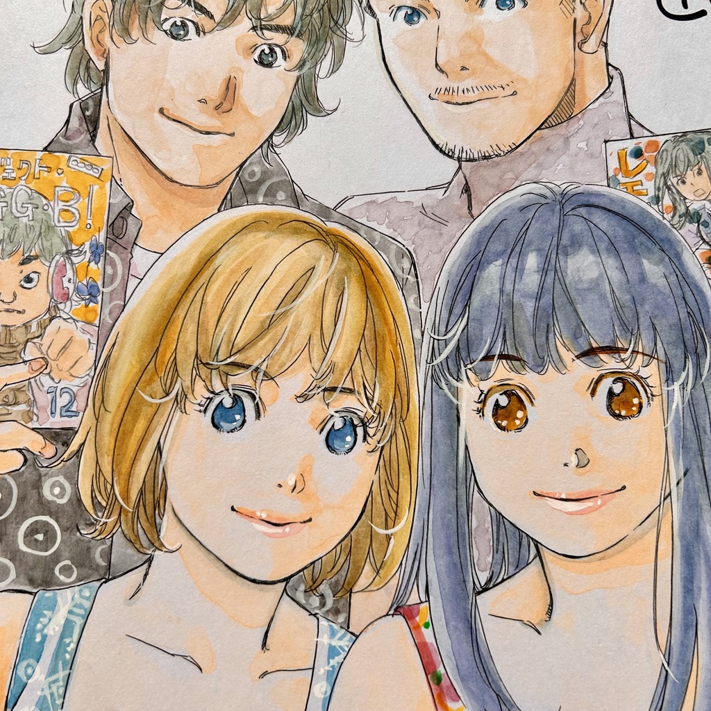 直筆カラーイラスト色紙