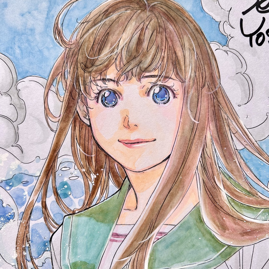 直筆カラーイラスト色紙