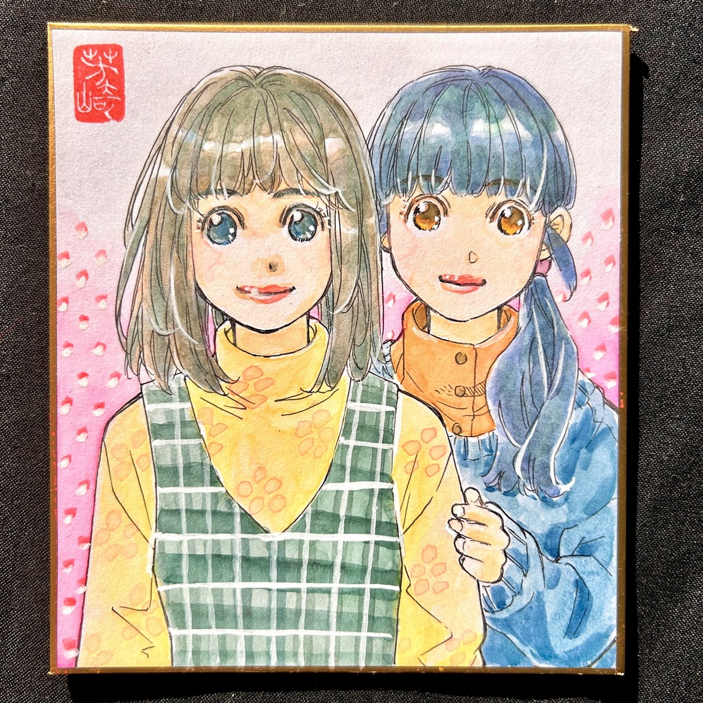 直筆カラーイラストミニ色紙