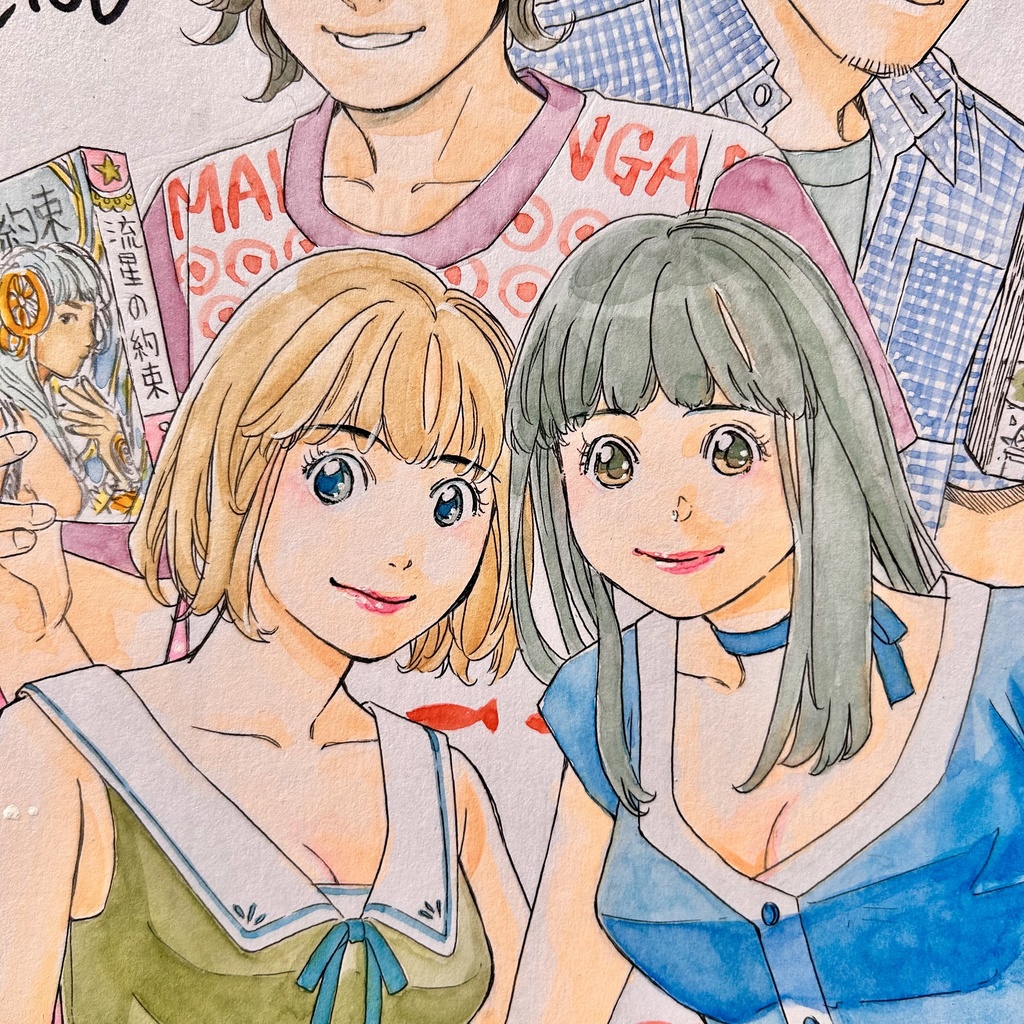 直筆カラーイラスト色紙