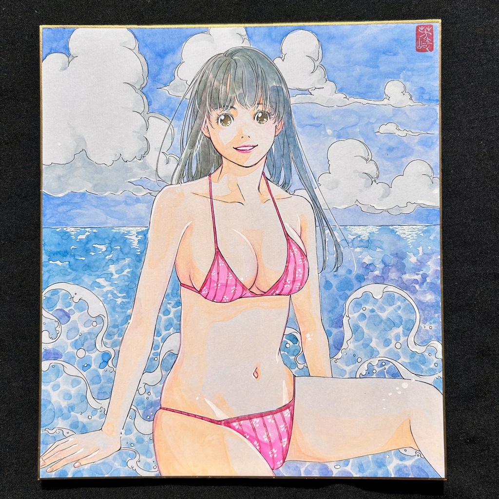 直筆カラーイラスト色紙