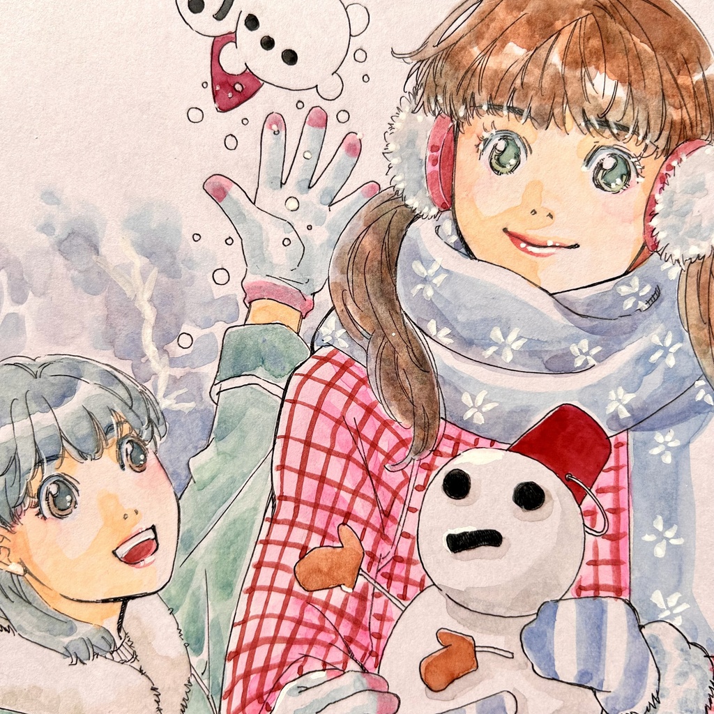 直筆カラーイラスト色紙