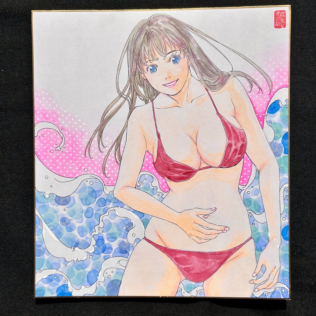 直筆カラーイラスト色紙