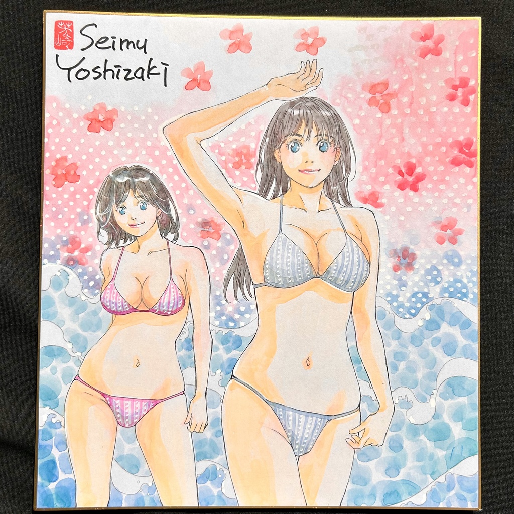 直筆カラーイラスト色紙