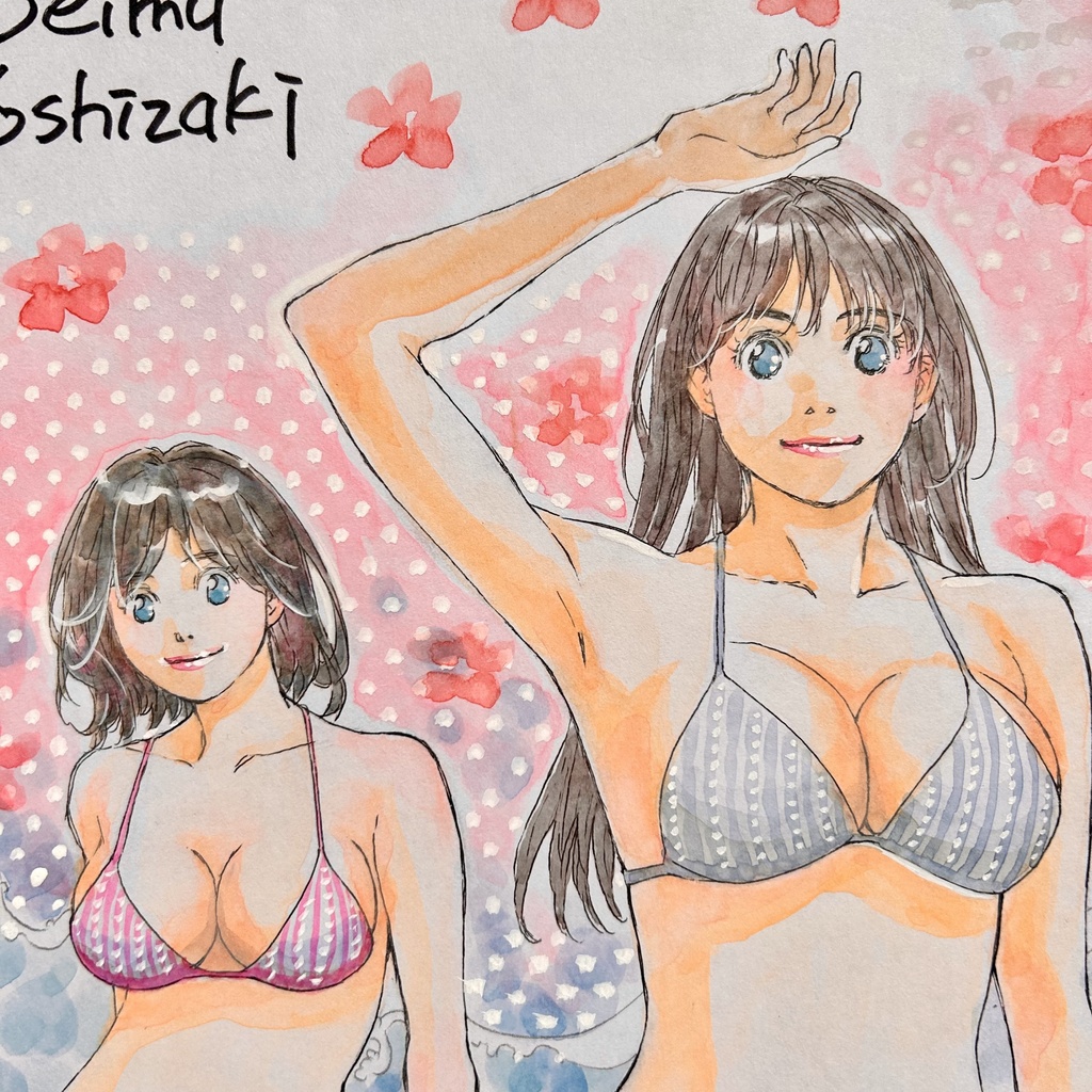 直筆カラーイラスト色紙