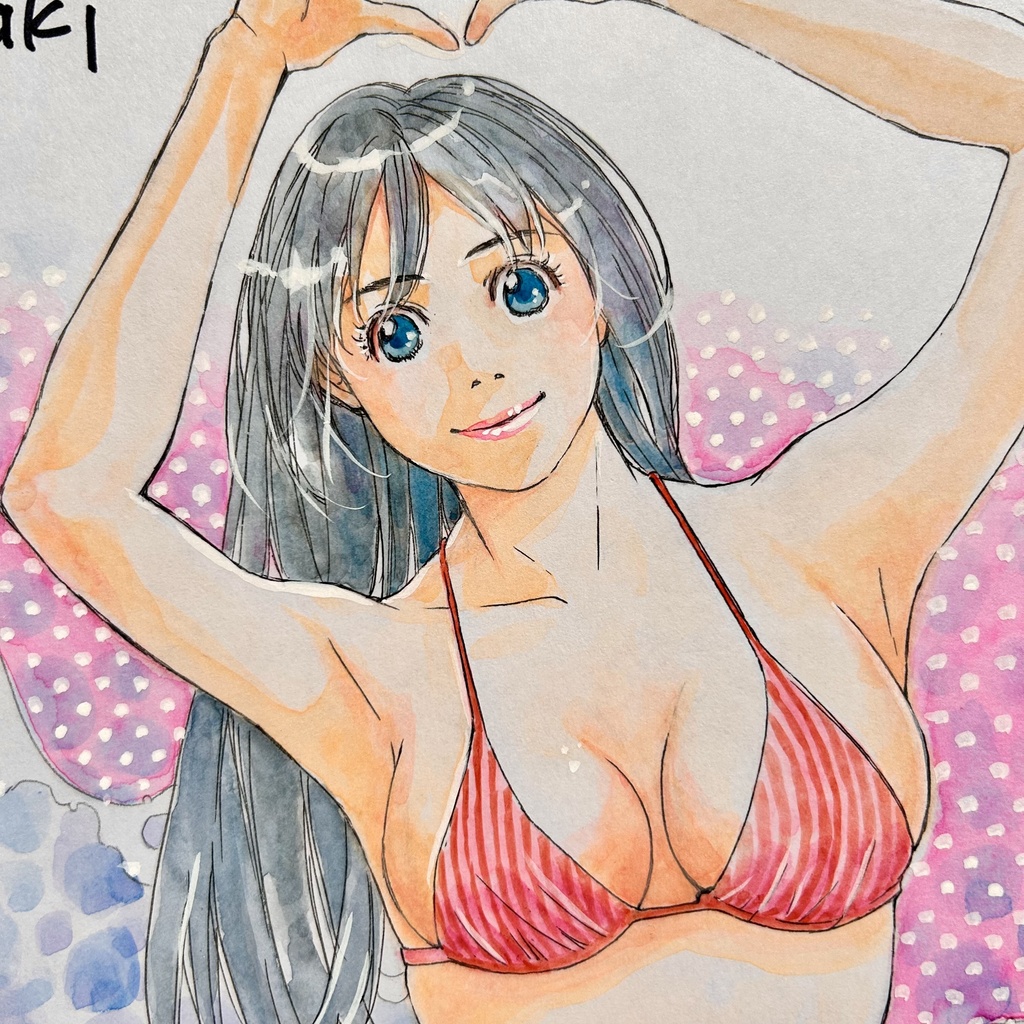 直筆カラーイラスト色紙