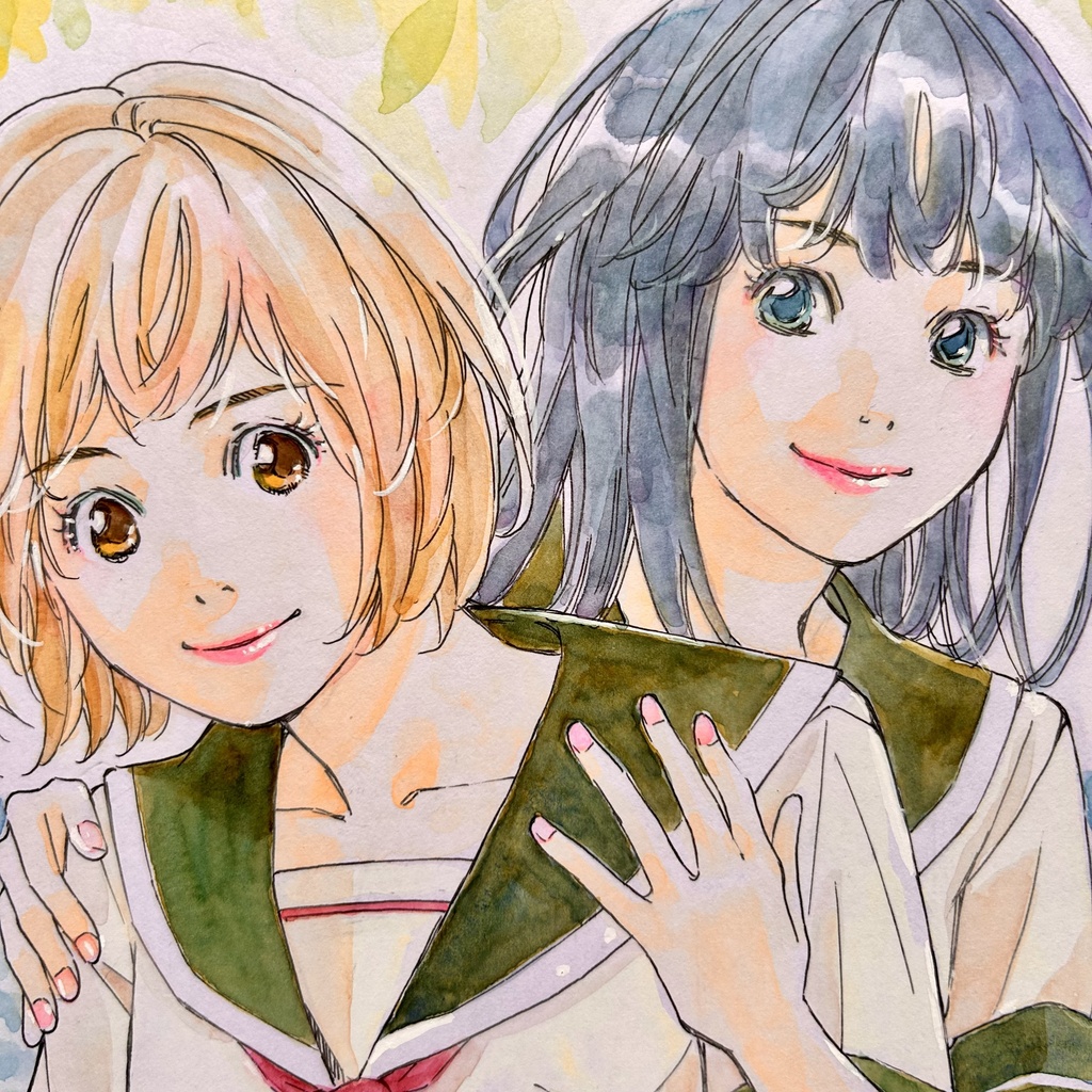 直筆カラーイラスト色紙
