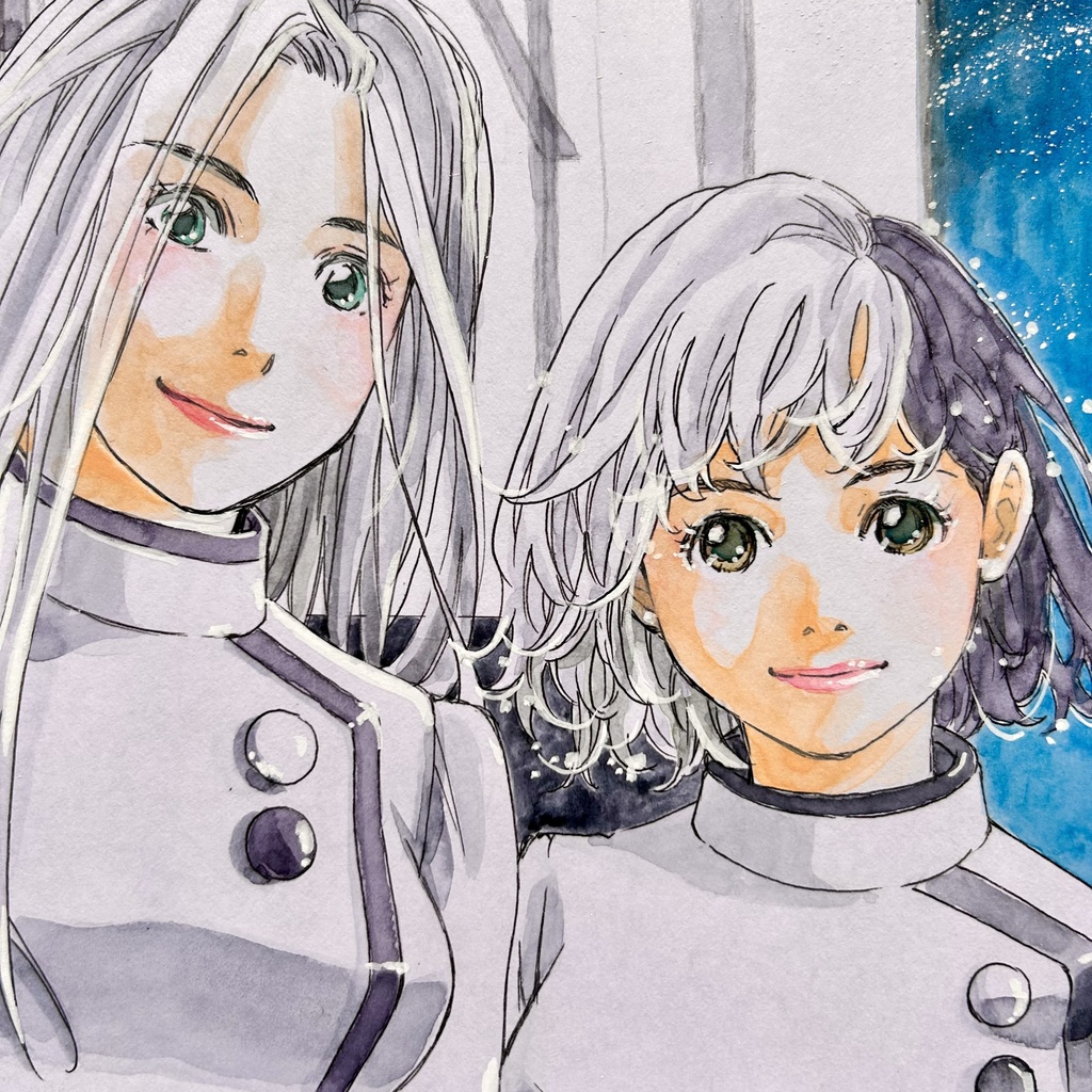 直筆カラーイラスト色紙