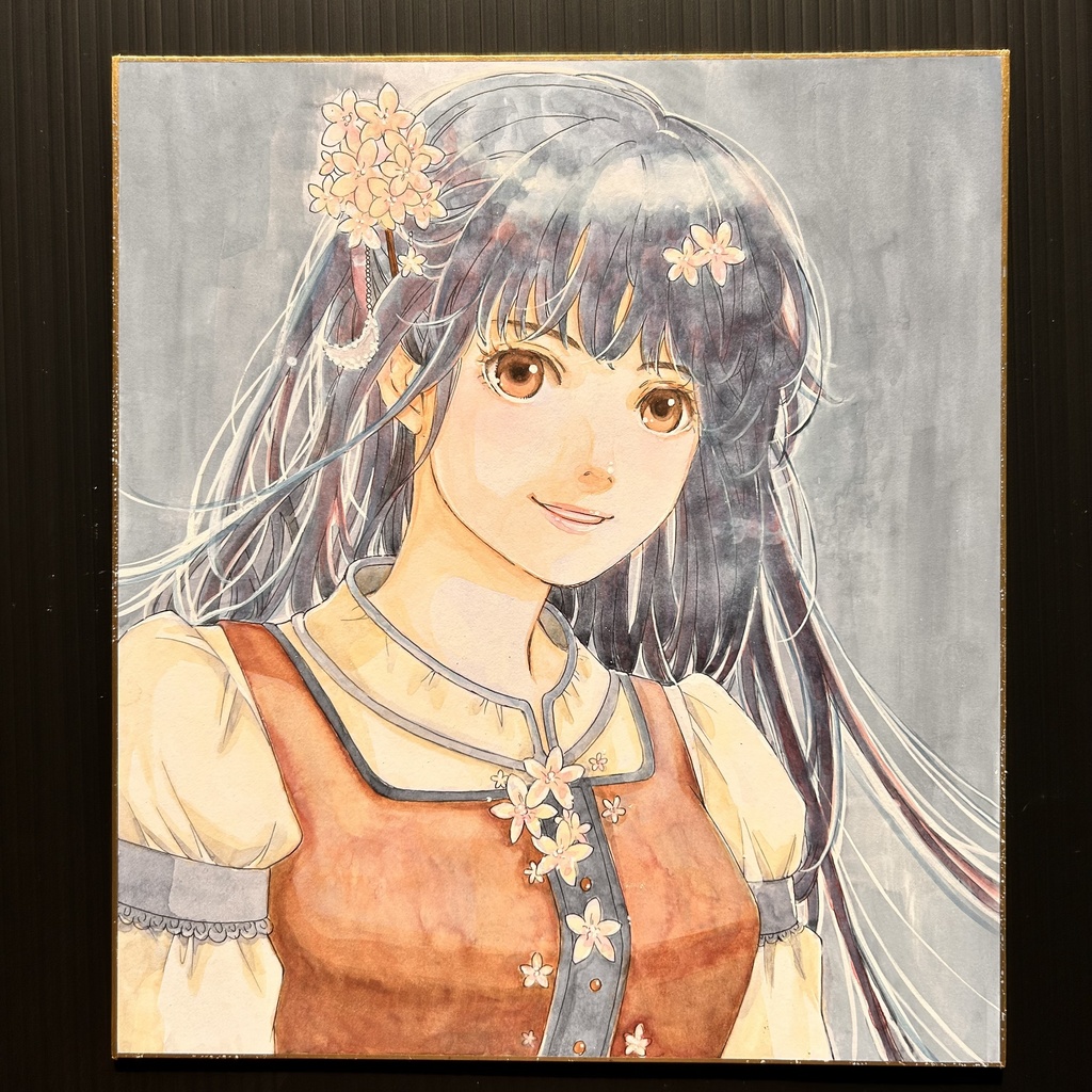 直筆カラーイラスト色紙