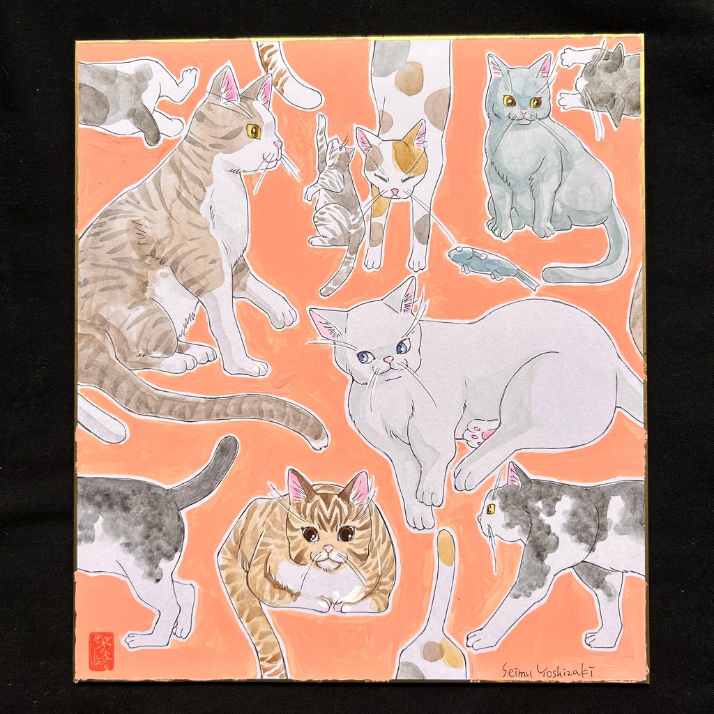 直筆カラーイラスト色紙