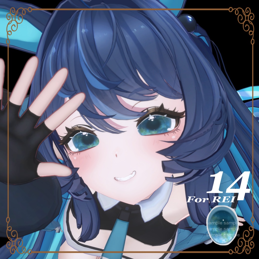 【6avatar対応】tortoiseshell eye【べっ甲柄】