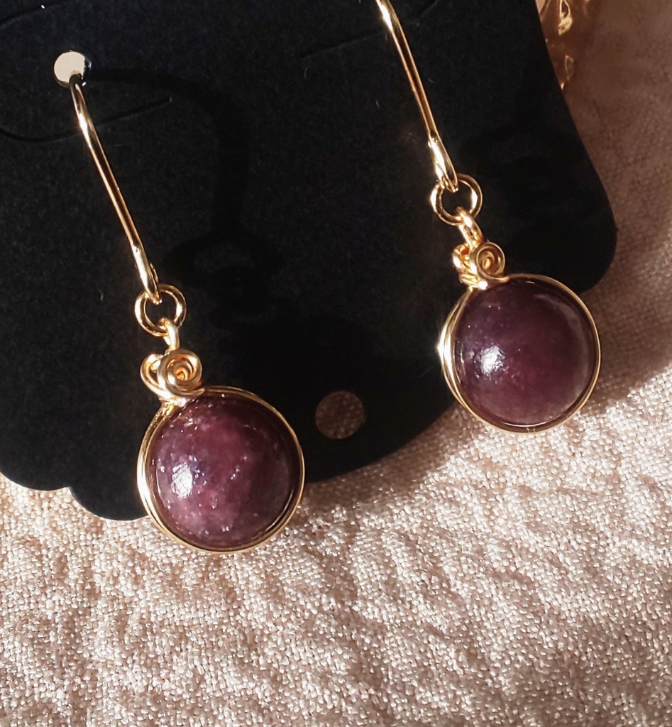 レピドライトのピアス