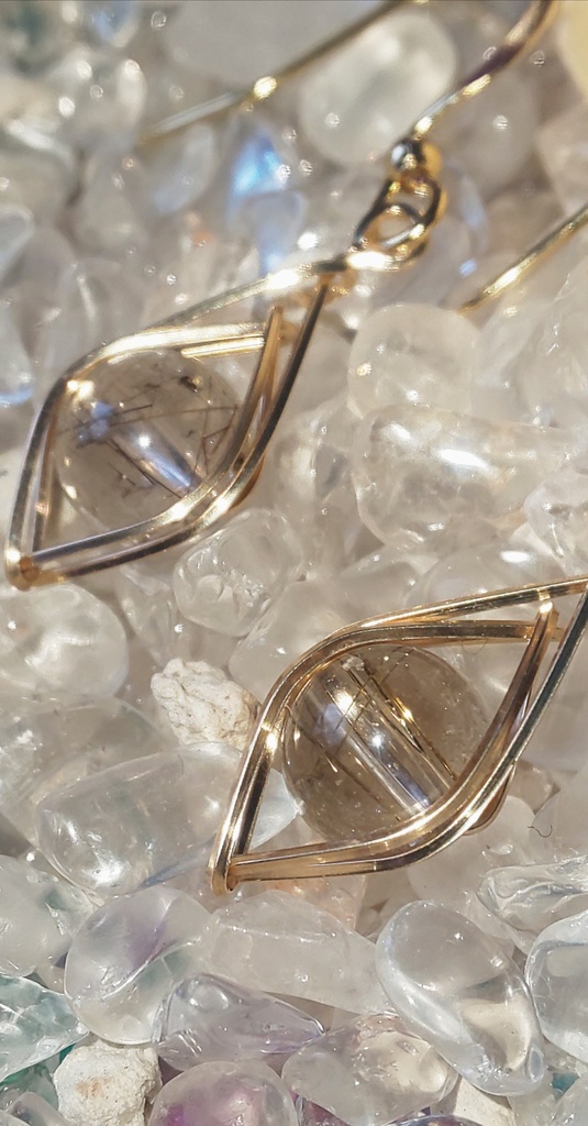 しずく留め シルバールチルクォーツのピアス