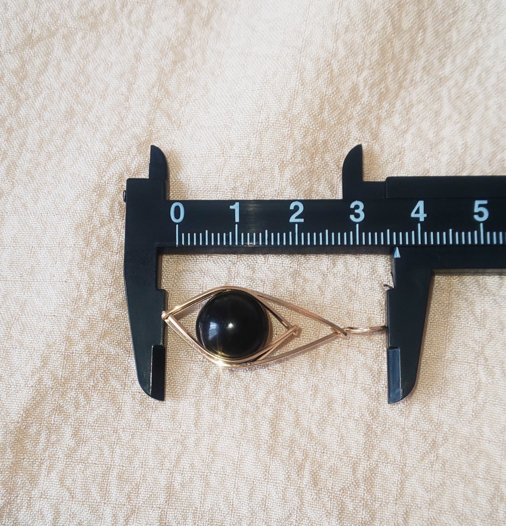 しずく留め ジェットのペンダントトップ