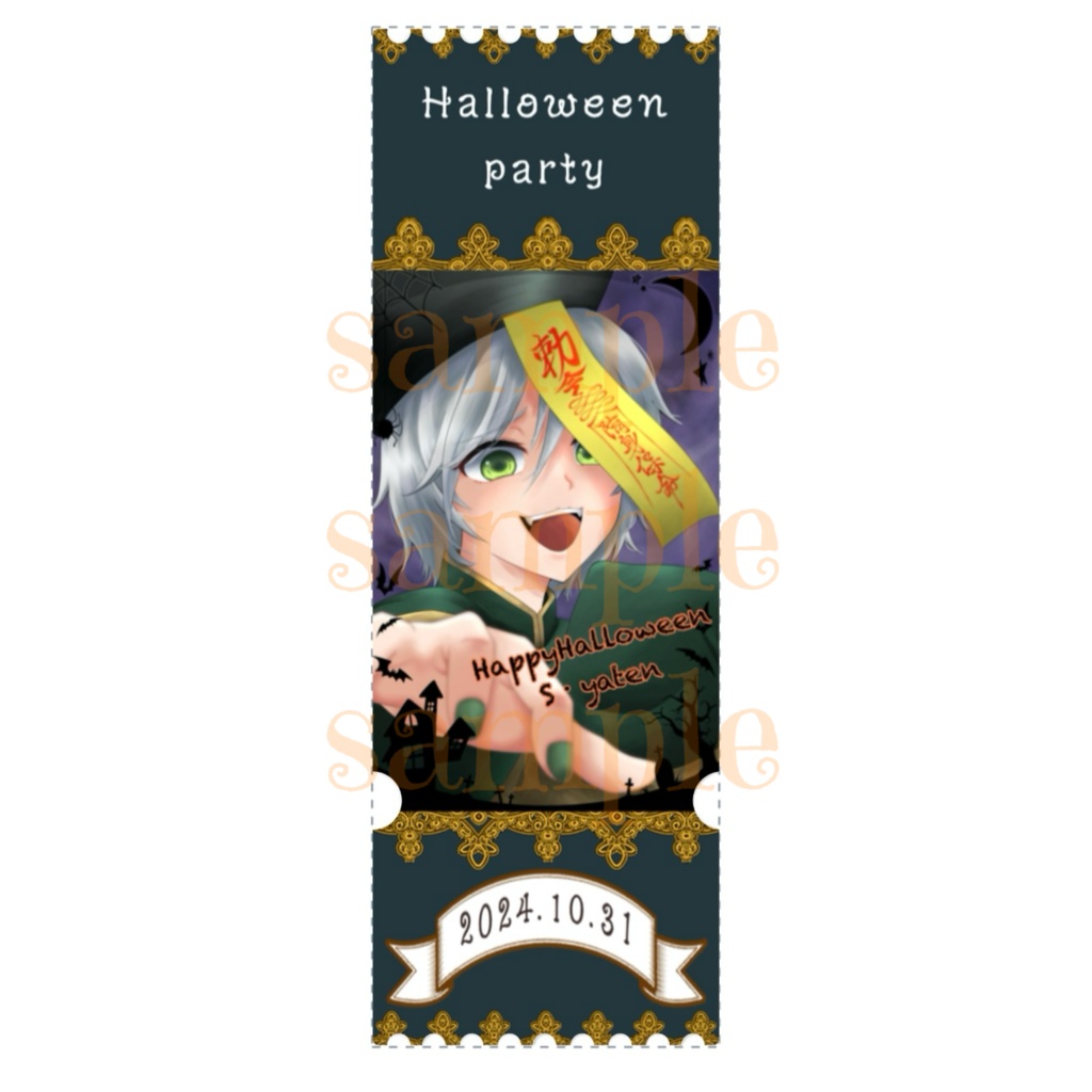 【再々販】チケット風アクリルカード ハロウィンver.