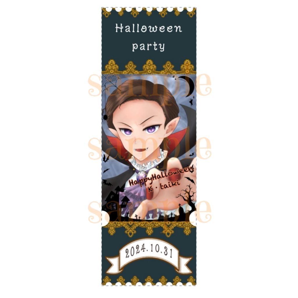 【再々販】チケット風アクリルカード ハロウィンver.