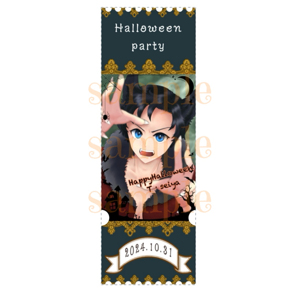 【再々販】チケット風アクリルカード ハロウィンver.