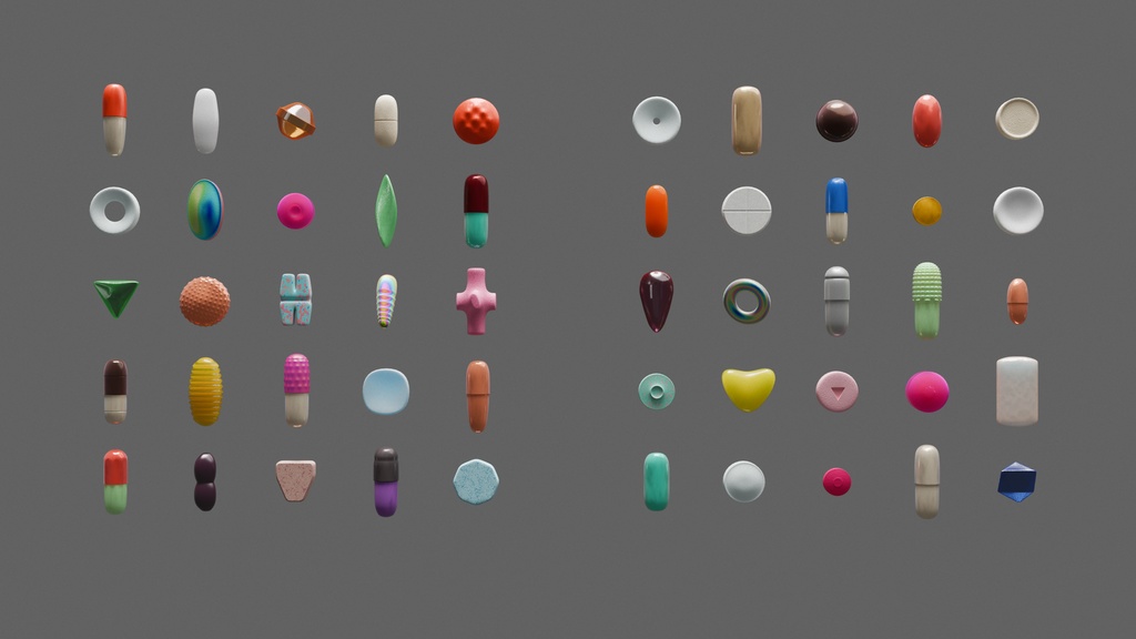 Vitamin Pills 3D Asset Pack 3D model