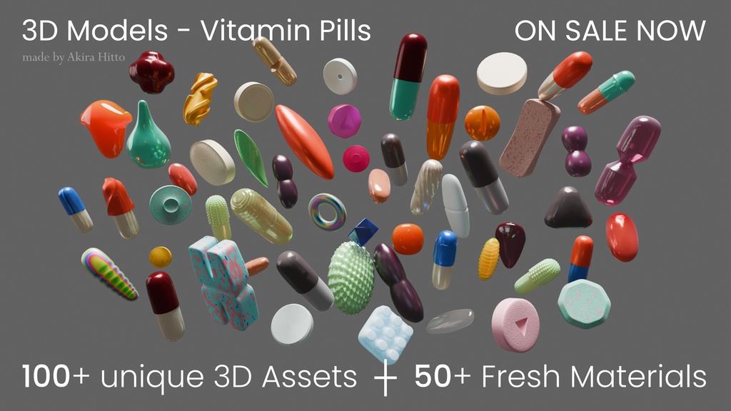 Vitamin Pills 3D Asset Pack 3D model