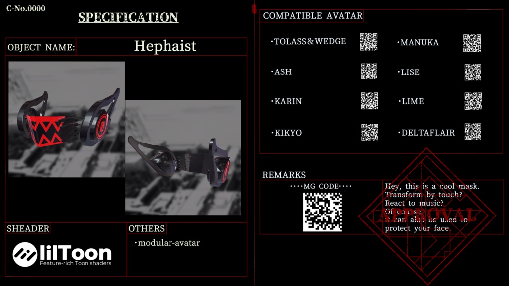 【13アバター対応】C-No.0000『Hephaist』