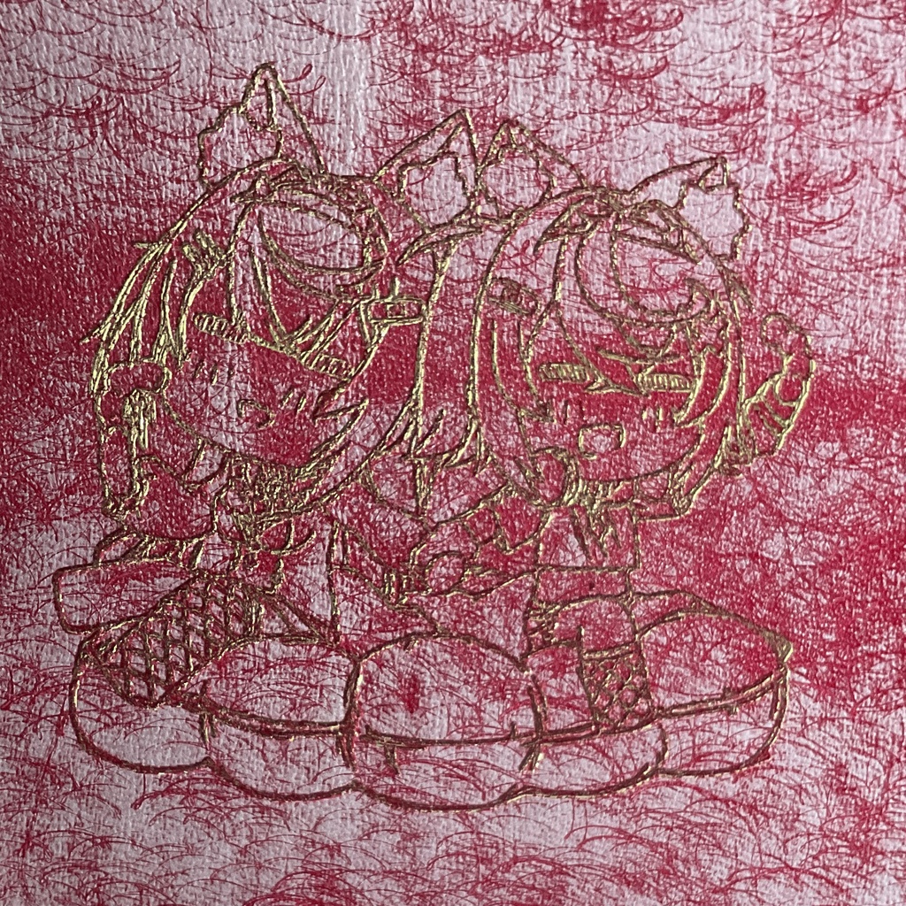 【M6手帳】推し活手帳　フワモコ柄箔押し　B柄