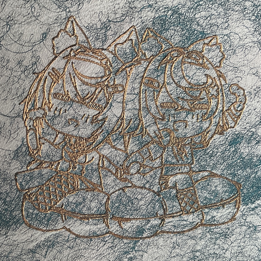 【M6手帳】推し活手帳　フワモコ柄箔押し　C柄